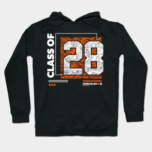 Class of 2028 Urban Streetwear // Graduation Class of '28 Orange Hoodie